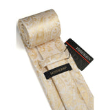 Paisley Tie Handkerchief Set - 03A-CHAMPAGNE2