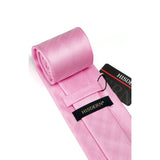 Stripe Tie Handkerchief Cufflinks - PINK 