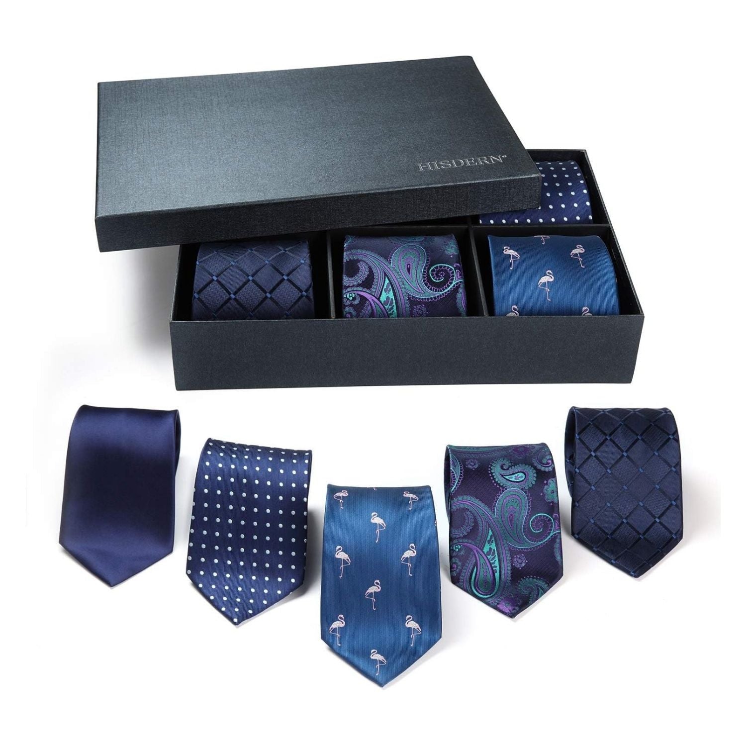 5PCS Tie & Pocket Square Set - 01-T5-S3 Christmas Gifts for Men