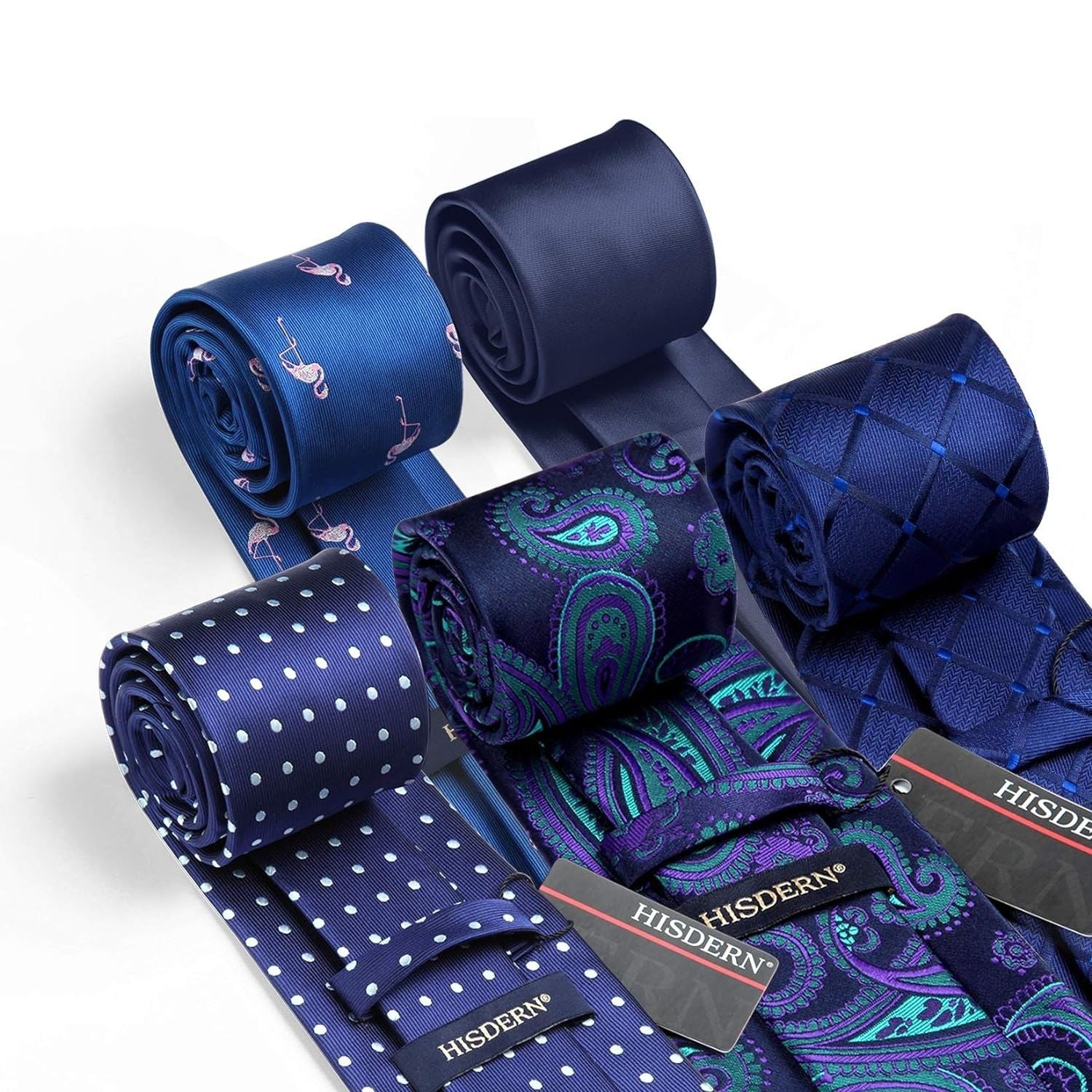 5PCS Tie & Pocket Square Set - 01-T5-S3 Christmas Gifts for Men
