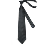 Stripe Tie Handkerchief Cufflinks - BLACK 