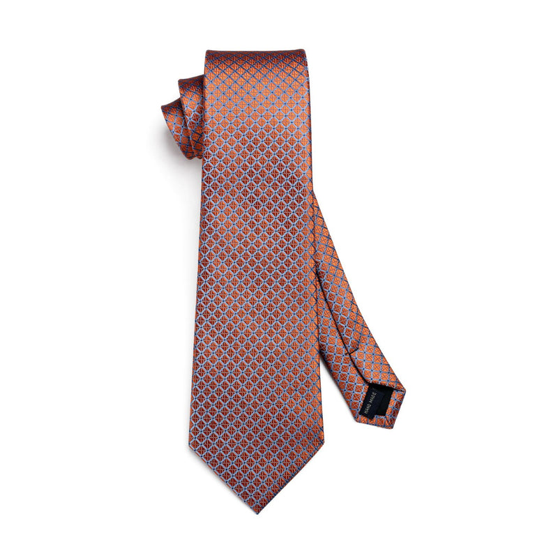 Plaid Tie Handkerchief Set - BROWN-2 