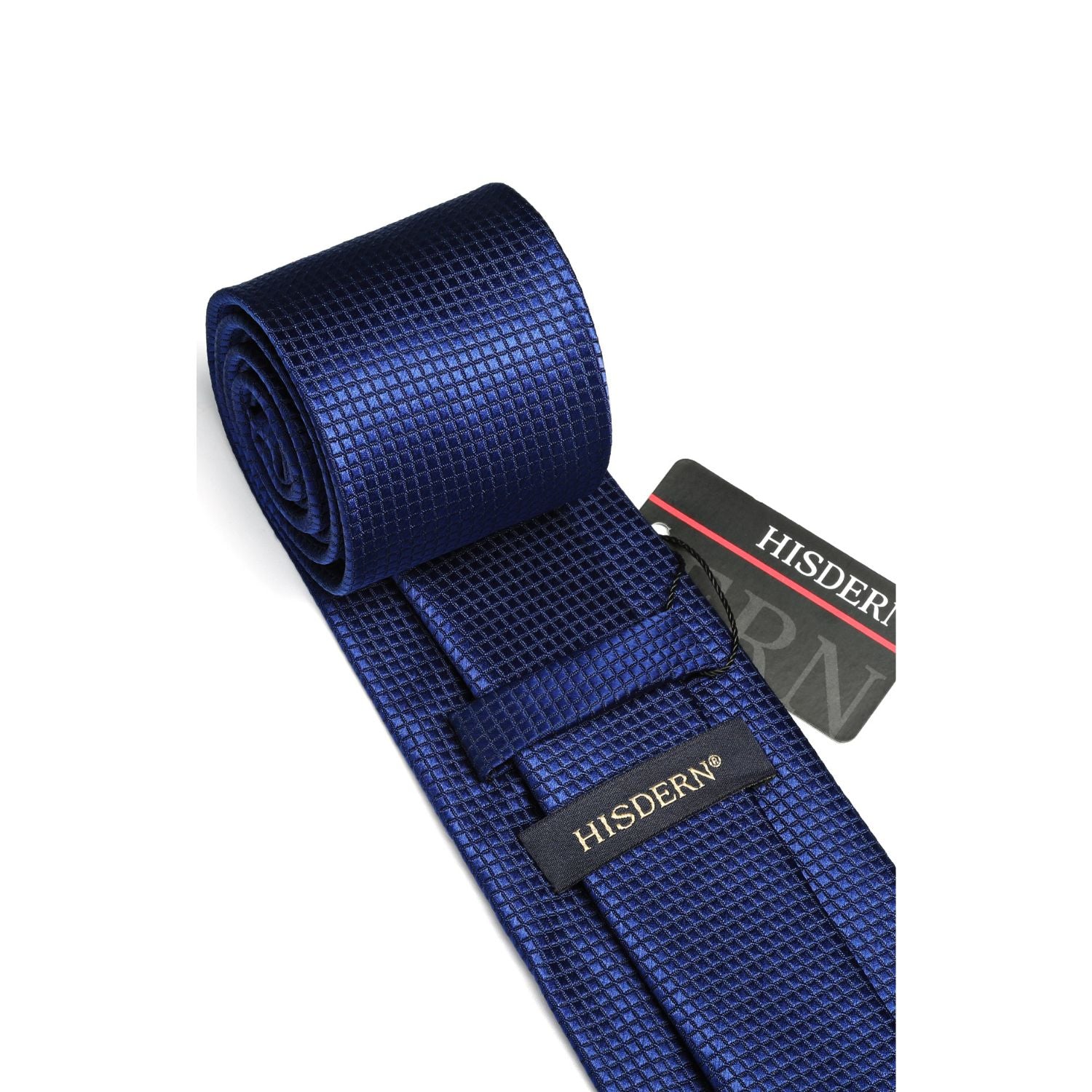 Plaid Tie Handkerchief Set - NAVY BLUE-3