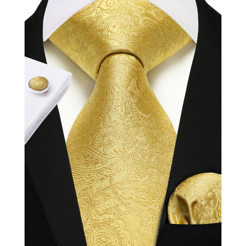 Paisley 4pc Suit Vest Set - GOLD 