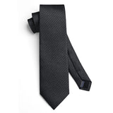 Plaid Tie Handkerchief Set - F-BLACK 