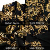 Shiny Rose Gold Party Shirt - BLACK-2 