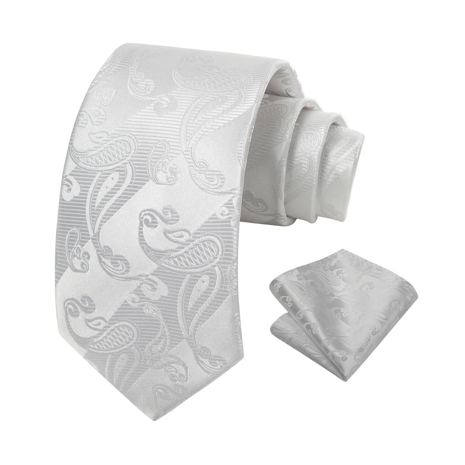 Stripe Tie Handkerchief Set - GREY
