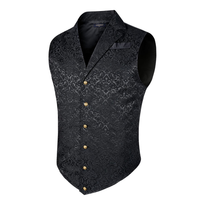 Gothic Lapel Vest for Men - BLACK-2 