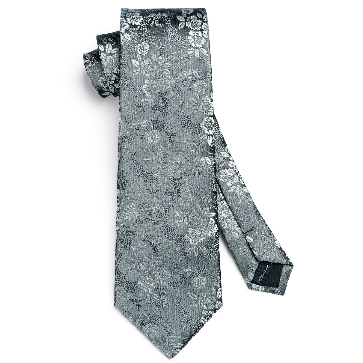 Floral Tie Handkerchief Set - X-BLACK/WHITE