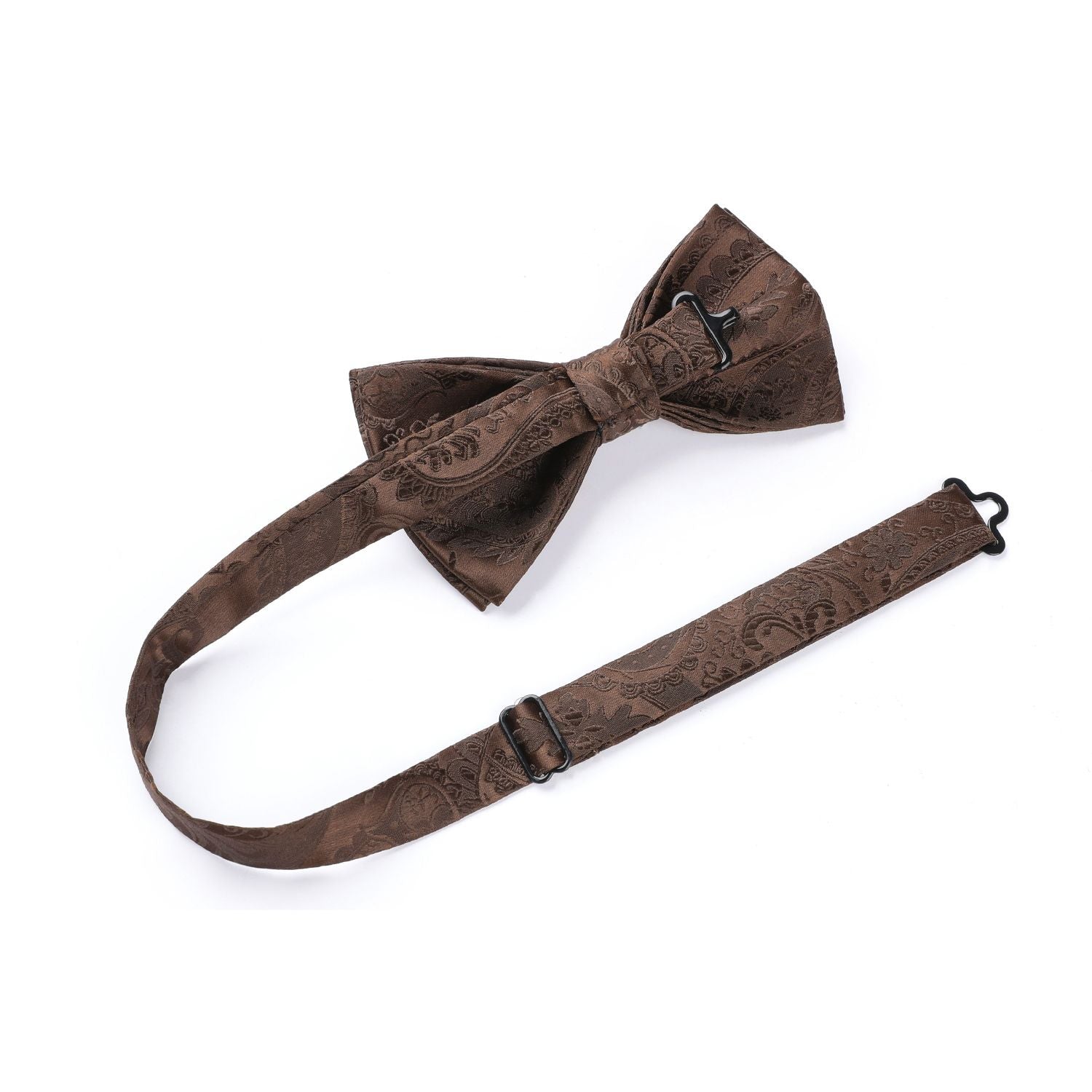 Paisley Pre-Tied Bow Tie & Pocket Square - C-BROWN 4