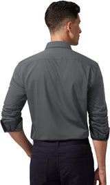 Casual Formal Shirt with Pocket - GREY 