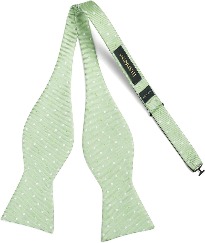 Polka Dots Bow Tie & Pocket Square - 03-GREEN/WHITE