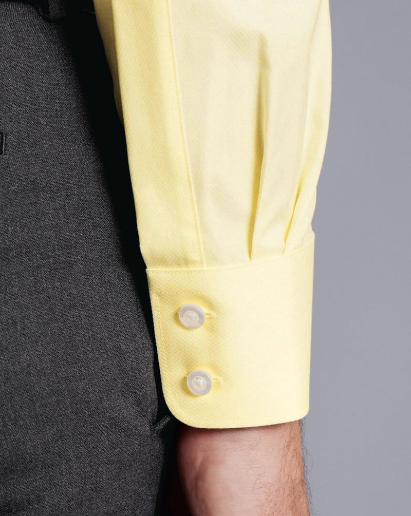 Men's Dress Shirt with Pocket - LIGHT YELLOW