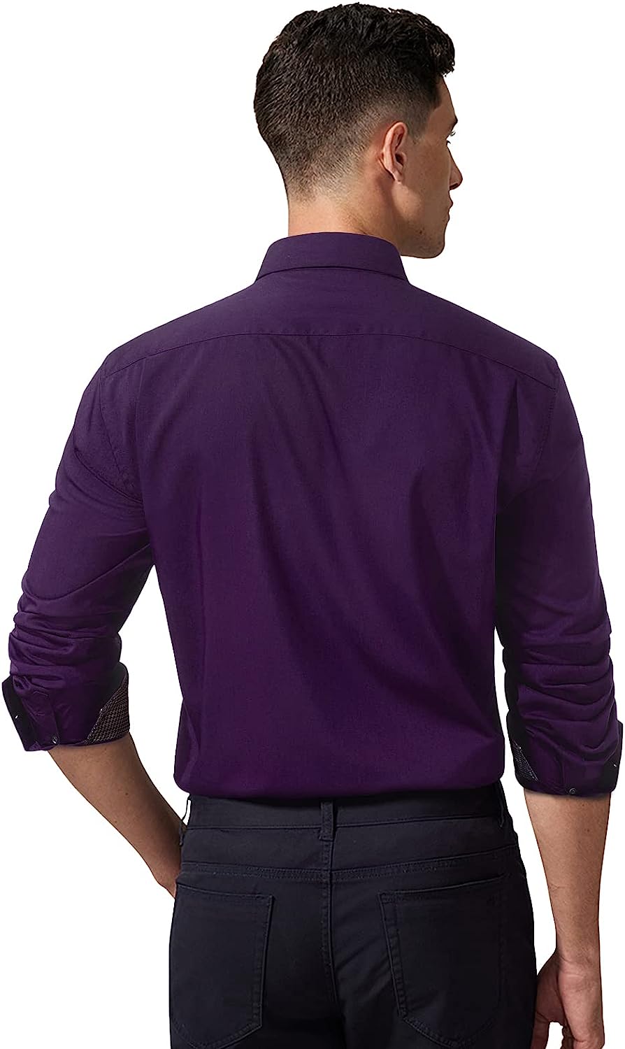 Casual Formal Shirt with Pocket - PURPLE