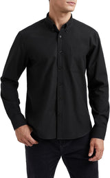 Casual Formal Shirt with Pocket - BLACK 