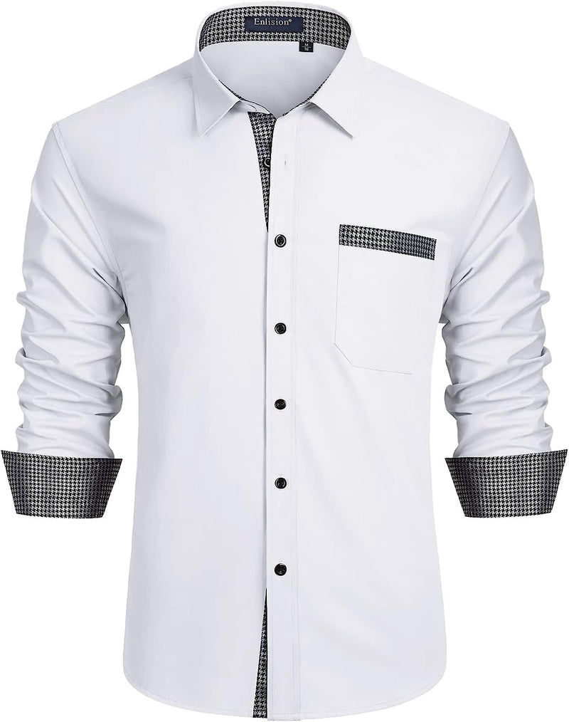 Casual Formal Shirt with Pocket - WHITE 