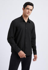 Casual Formal Shirt with Pocket - BLACK 