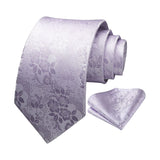 Floral 3.4 Tie Handkerchief Set - C-WISTERIA PURPLE 