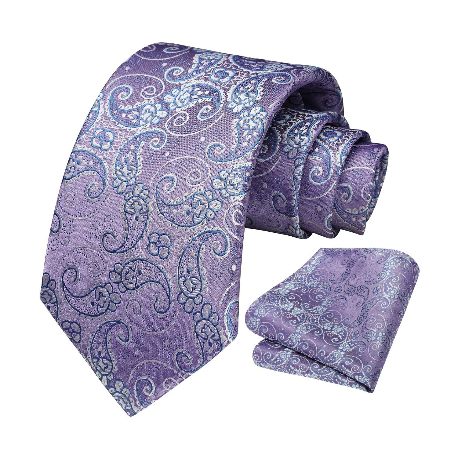 Paisley Tie Handkerchief Set - A13-LAVENDER