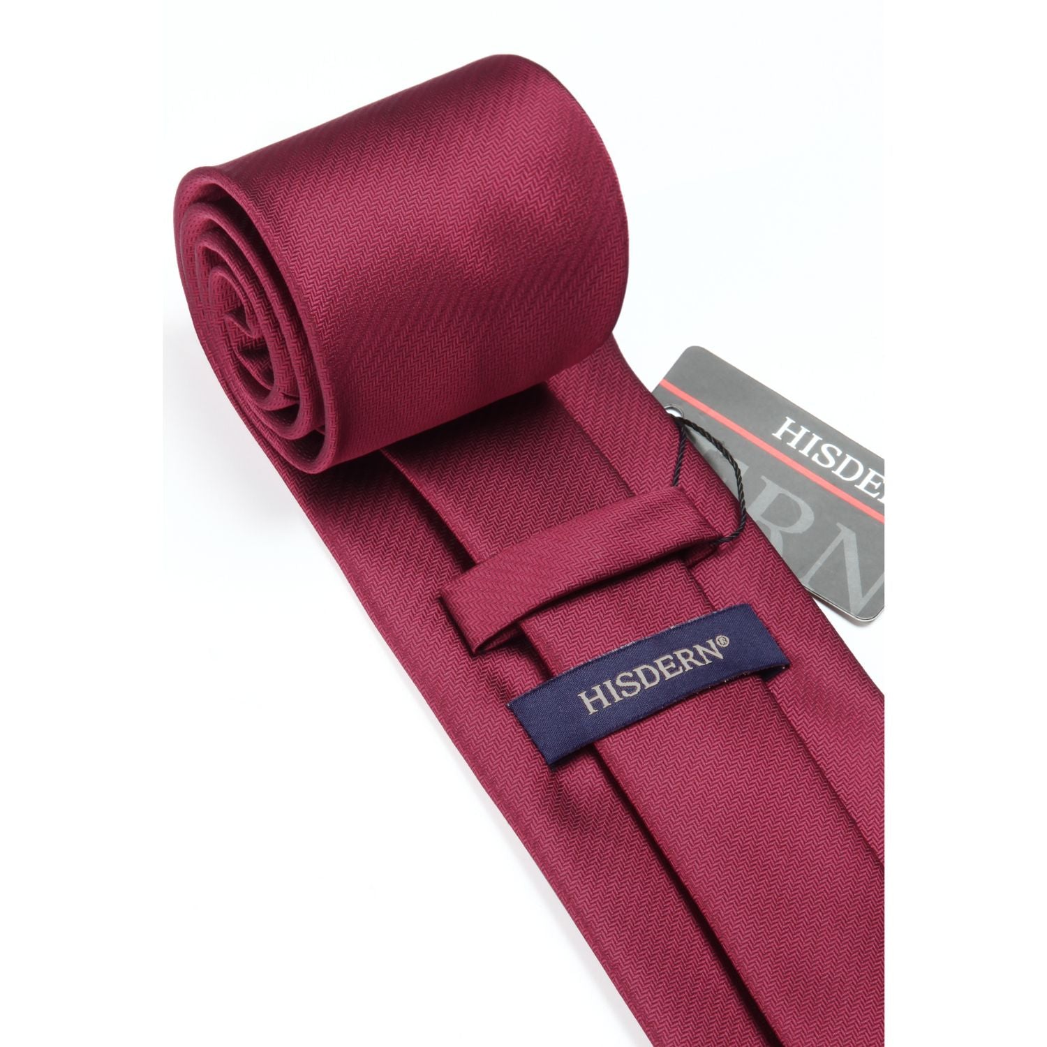 Stripe Tie Handkerchief Set - 05 WINE RED 2