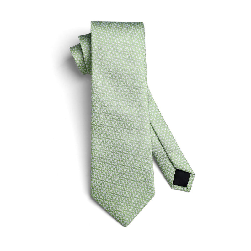 Houndstooth Tie Handkerchief Cufflinks - 01-SAGE GREEN 