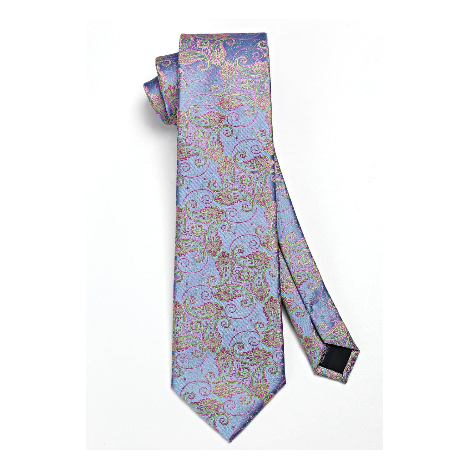 Paisley Tie Handkerchief Set - A43-LIGHT STEEL BLUE