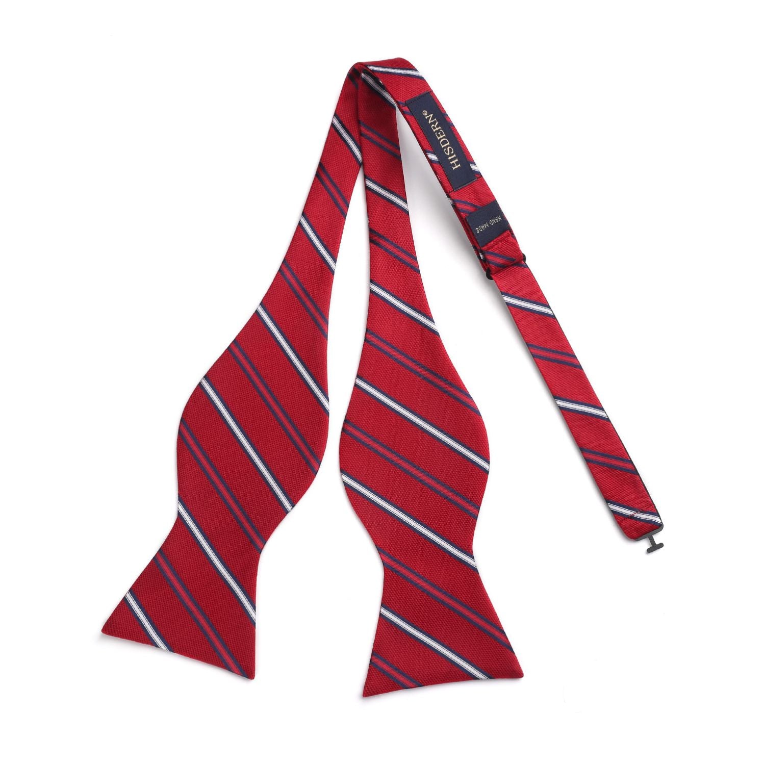 Stripe Bow Tie & Pocket Square - RED WHITE