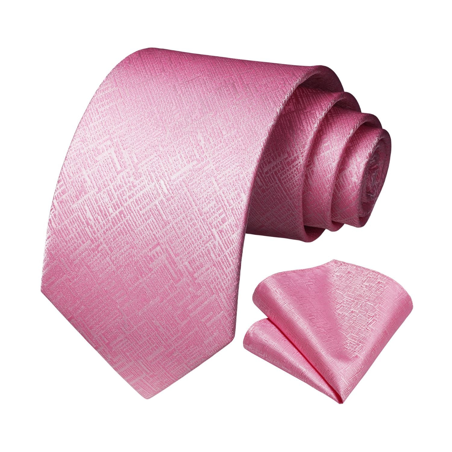 Houndstooth Tie Handkerchief Set - PINK