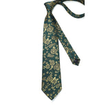 Floral Tie Handkerchief Set - 32 GREEN 