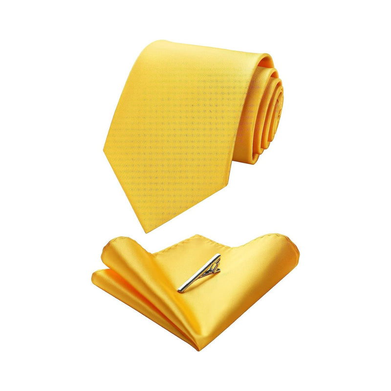 Solid Tie Handkerchief Clip - YELLOW 