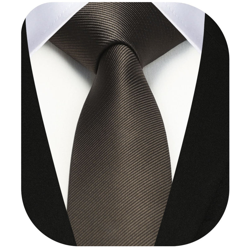 Solid 2.16'' Skinny Formal Tie - BROWN 