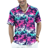 Hawaiian Tropical Shirts with Pocket - Z2-HOT PINK