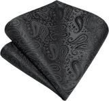 Paisley Tie Handkerchief Clip - BLACK