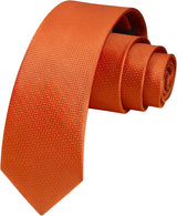 Solid 2.4' Skinny Formal Tie - ORANGE-02