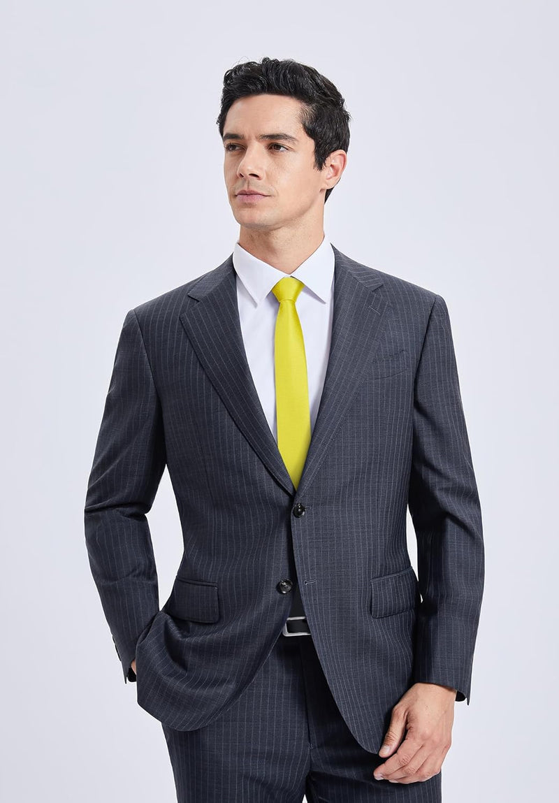 Solid 2.4' Skinny Formal Tie - LEMON YELLOW