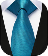 Solid 2.4' Skinny Formal Tie - PEACOCK BLUE-02