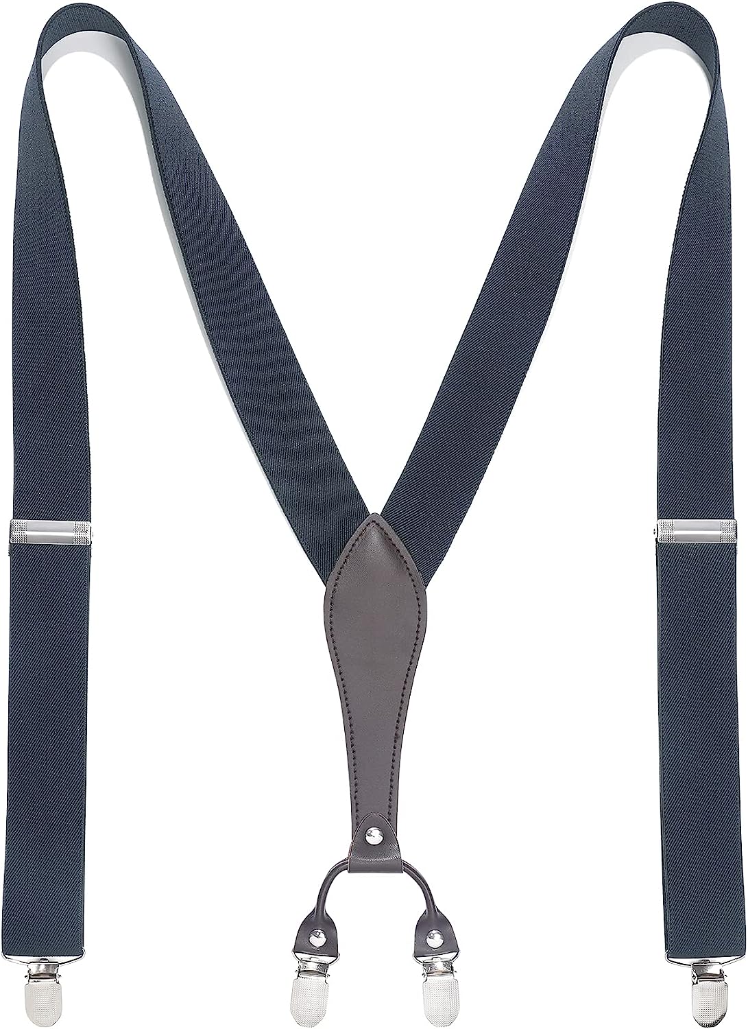 Y-shaped Adjustable Suspender with 6 Clips - 08 GREY