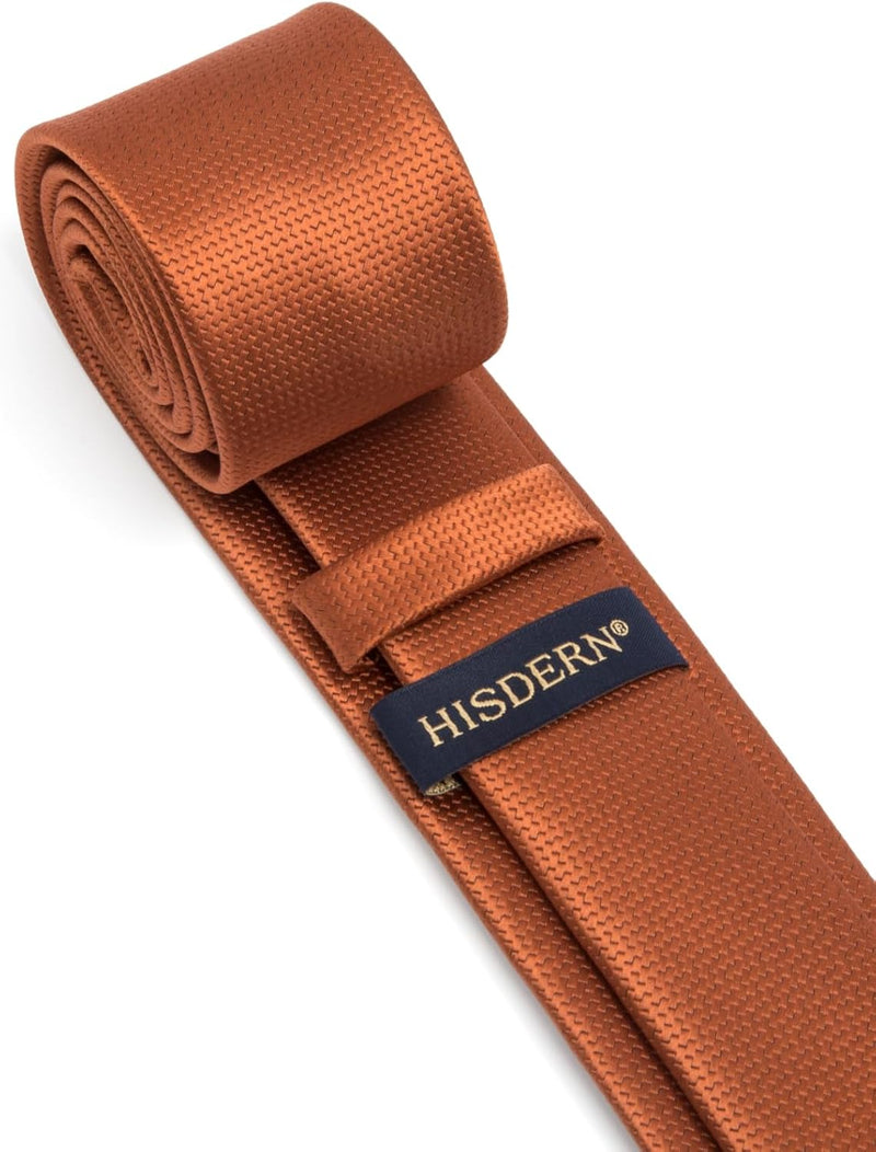 Solid 2.4' Skinny Formal Tie - BURNT ORANGE