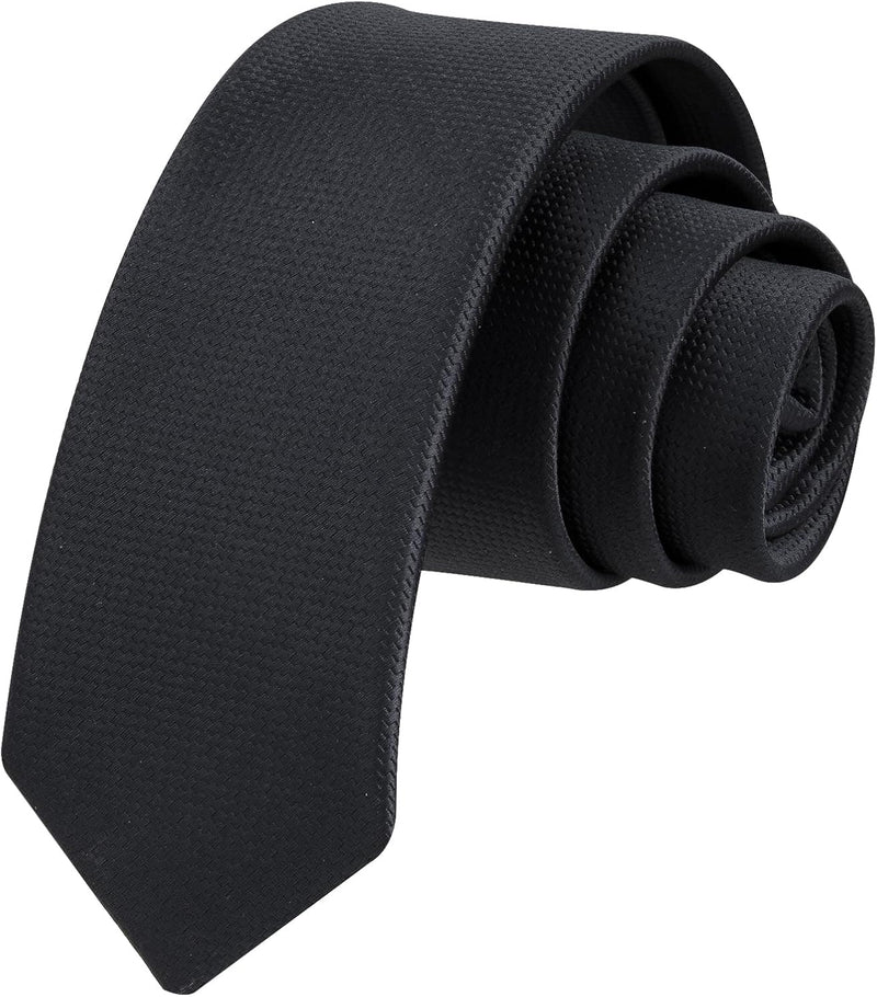 Solid 2.4' Skinny Formal Tie - BLACK