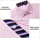 Casual Formal Shirt with Pocket - PINK-STRIPE