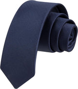 Solid 2.4' Skinny Formal Tie - NAVY BLUE