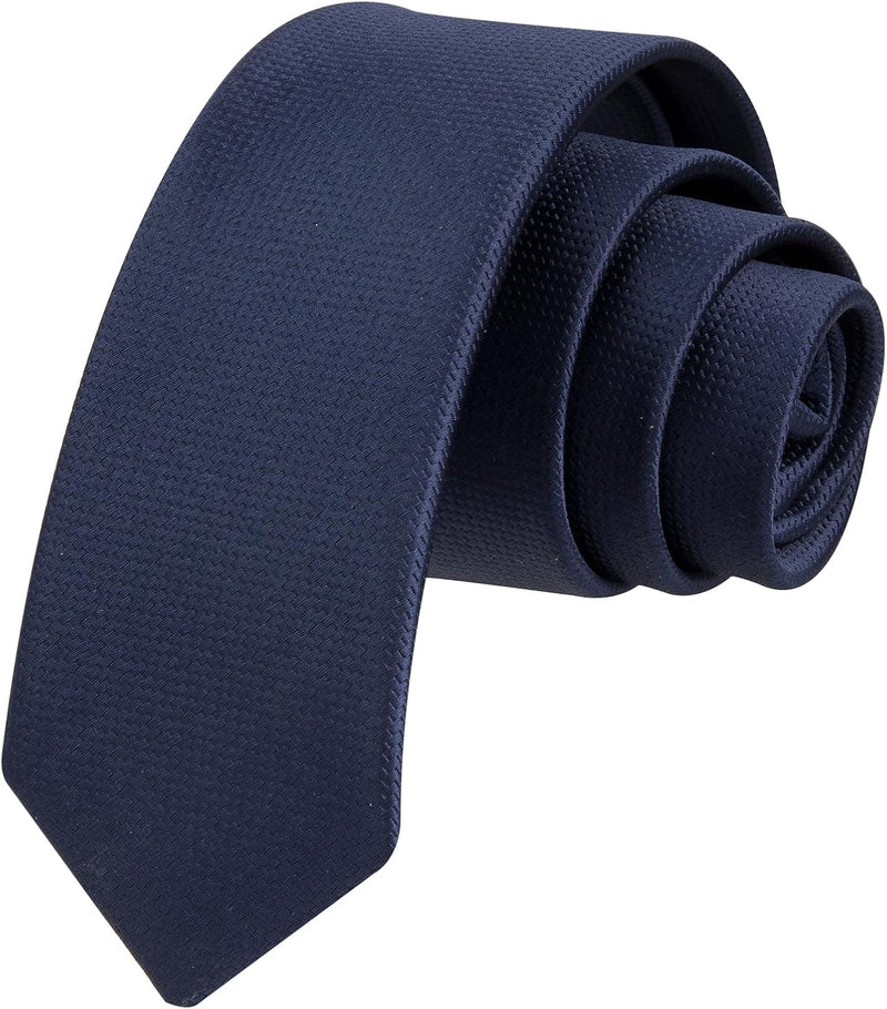 Solid 2.4' Skinny Formal Tie - NAVY BLUE