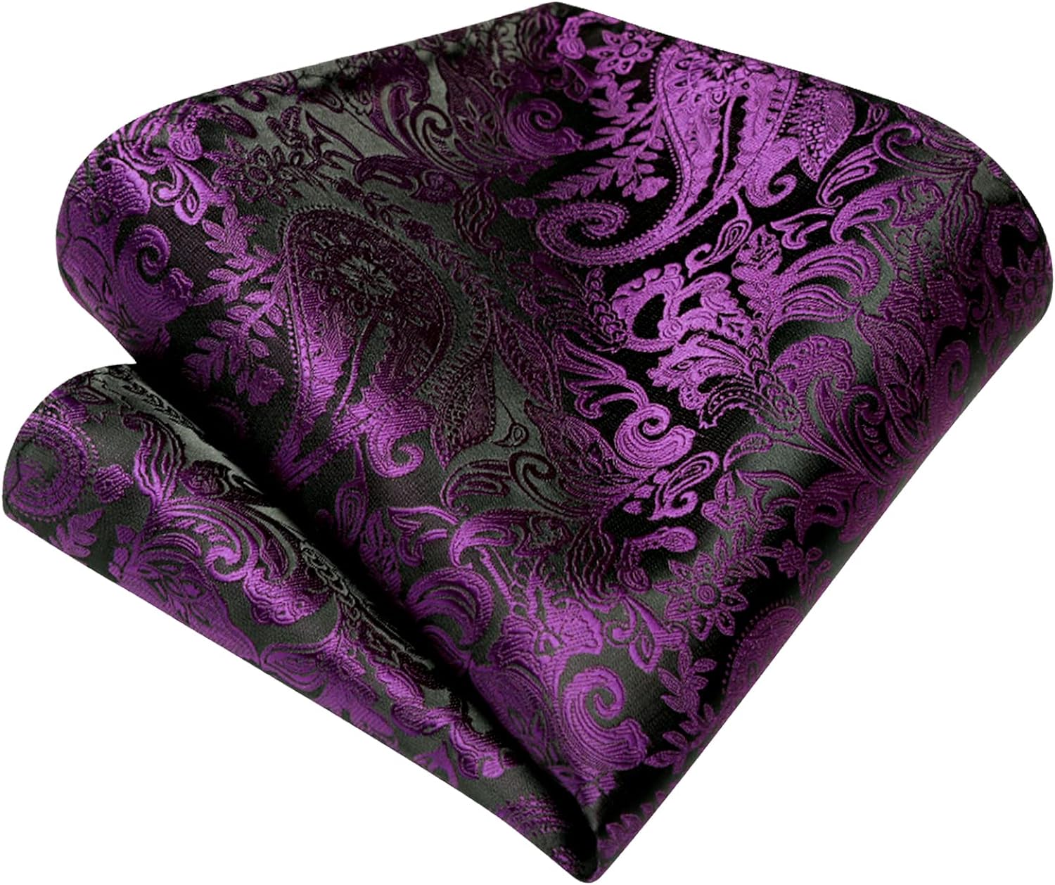 Paisley Tie Handkerchief Cufflinks - A-PURPLE
