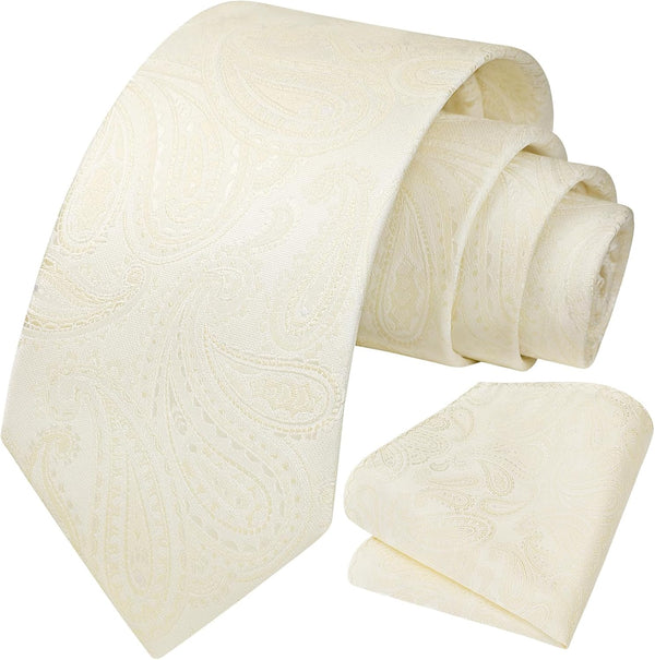 Floral Tie Handkerchief Set - C2-BEIGE