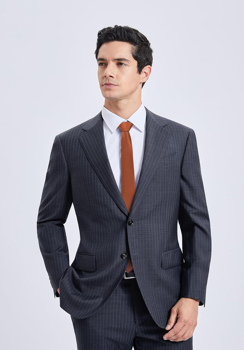 Solid 2.4' Skinny Formal Tie - BURNT ORANGE