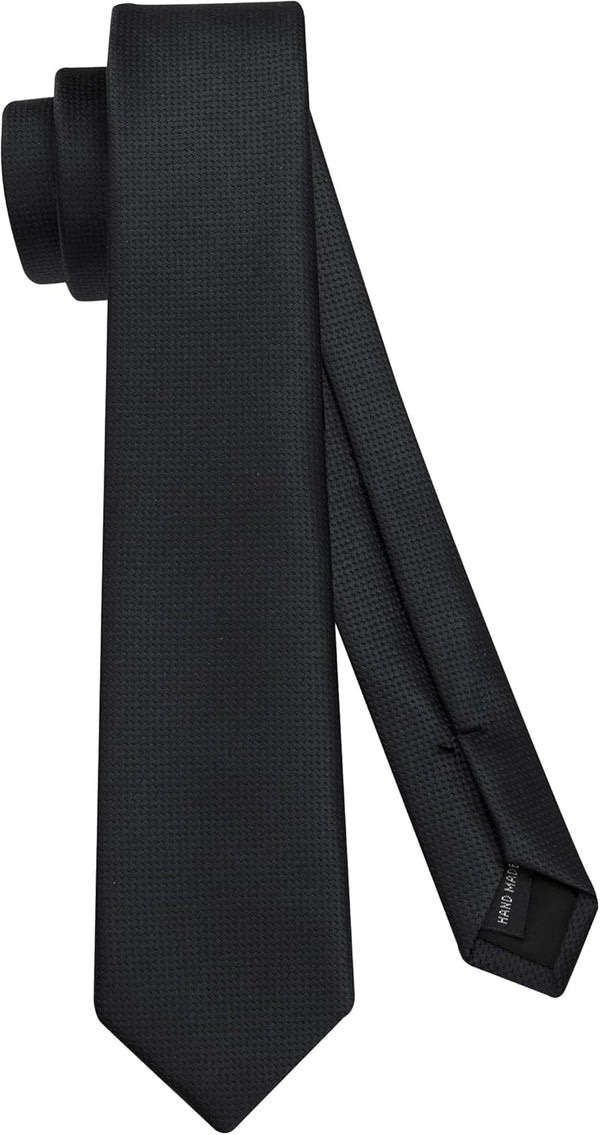 Solid 2.4' Skinny Formal Tie - BLACK