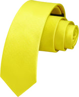 Solid 2.4' Skinny Formal Tie - LEMON YELLOW