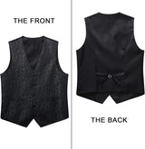 Paisley 3pc Suit Vest Set - BLACK