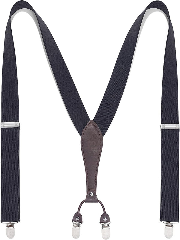 Y-shaped Adjustable Suspender with 6 Clips - 05 BLACK 