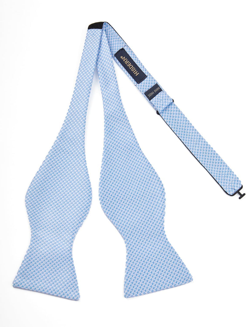 Houndstooth Bow Tie & Pocket Square - BABY BLUE/WHITE